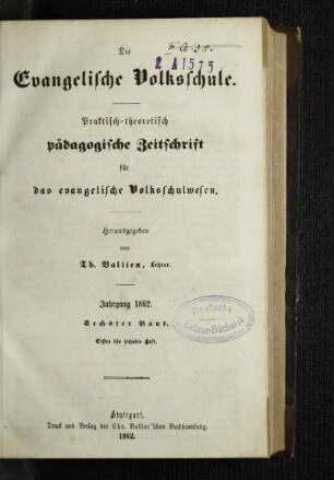 6: Die evangelische Volksschule - 6.1862