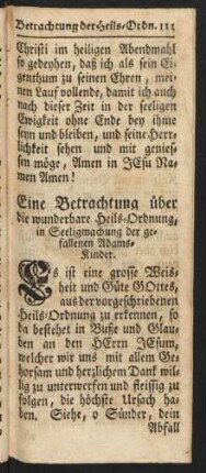 Eine Betrachtung über die wunderbare Heils-Ordnung ...