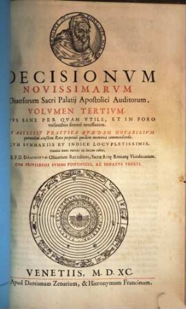 Decisionum novissimarum diversorum sacri palatii apostolici Auditorum, volumen ..., 3