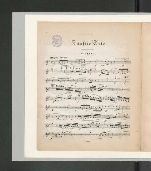 Fünftes Trio. Violino.