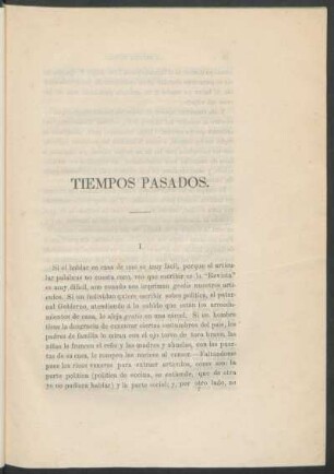 Tiempos pasados.