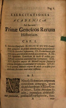 Exercitationes acad. ad sacram primae geneseos rerum historiam