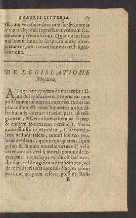 De Legislatione Mosaica.