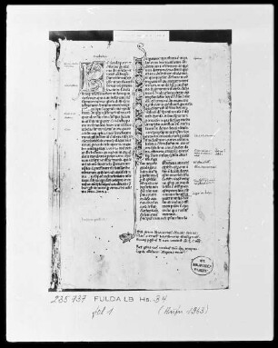 Petrus Comestor, Historia Scholastica — Initialen R und I, Folio 1recto