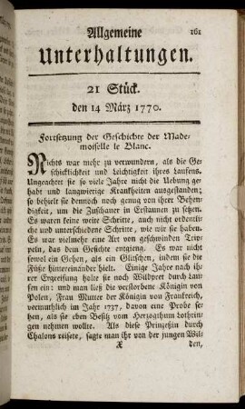 21 Stück. den 14 März 1770.