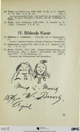 IV. Bildende Kunst (Nr. 302-321)