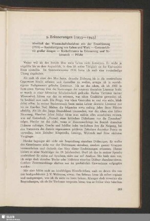 9. Erinnerungen (1933-1943)