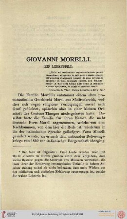 Giovanni Morelli. Ein Lebensbild
