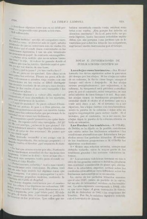 Notas e informaciones de publicaciones científicas