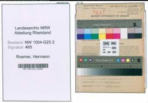 Entnazifizierung Hermann Roemer , geb. 17.11.1891 (Kaufmann)