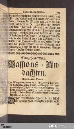 Das zehende Buch. Passions-Andachten
