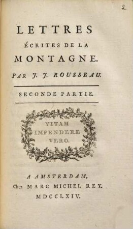 Lettres Écrites De La Montagne, 2