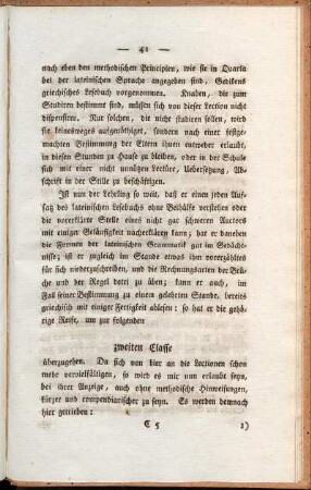 zweiten Classe