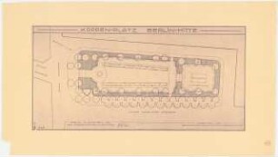 Koppenplatz, Berlin-Mitte: Platzanlage im Grundriss 1:200; Maßstabsleiste, Stempel