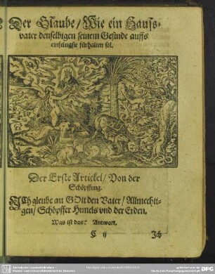 Der Glaube, Wie ein Haussvater denselbigen seinem Gesinde auffs einfeltigste fühalten sol