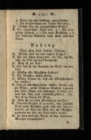 Anhang: Von den letzten vier Dingen