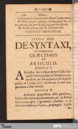 Lectio XXIV. De Syntaxi, Et Potissimum Græcismis.