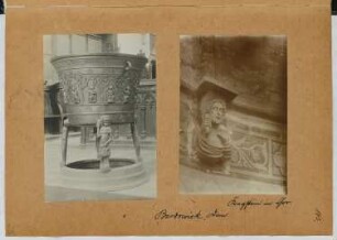 Dom, Bardowick: Ansicht Taufstein, Detail (aus: Skizzen- und Fotoalbum 25)