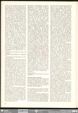 Ferdinand Kramer verstorben : Berichte
