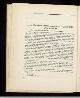 Zweite Sitzung der Finanzkommission am 15. Januar 1919