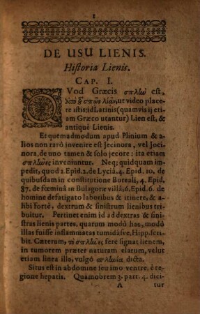 Casp. Hofmanni, Medicinae D. & Professoris. De Usu Lienis Secundum Aristotelem, Liber Singularis