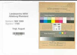 Entnazifizierung August Vogt , geb. 16.05.1895 (Feuerwehrmann)