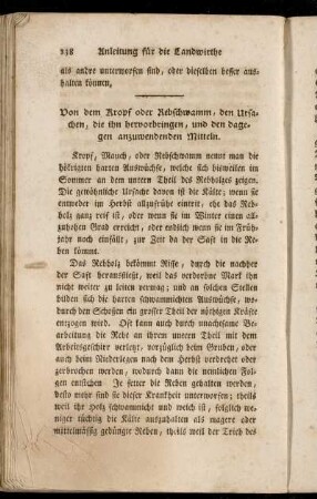 Von dem Kropf oder Rebschwamm, den Ursachen, die ihn hervorbringen, und den dagegen anzuwendenden Mitteln.