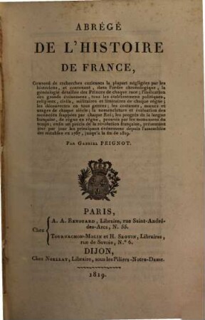 Abrégé de l'histoire de France