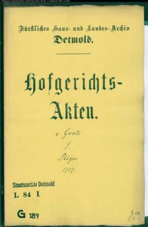 von Grote, Landrat gegen Plöger in Dehlentrup - Schuldforderung
