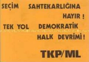 Handzettel der Türkischen KP (in türkischer Sprache)