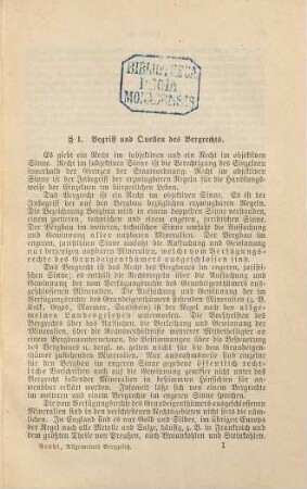 Das Allgemeine Berggesetz für die Preußischen Staaten vom 24. Juni 1865 und die dasselbe ergänzenden und abändernden Reichs- und Landesgesetze : nebst Einleitung, ausführlichem Kommentar und Sachregister