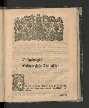 Tiefgebeugte, Schmerzlich Betrübte!