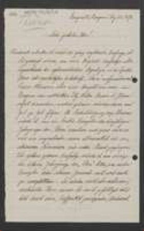 Brief von Felix von Thümen an Unbekannt