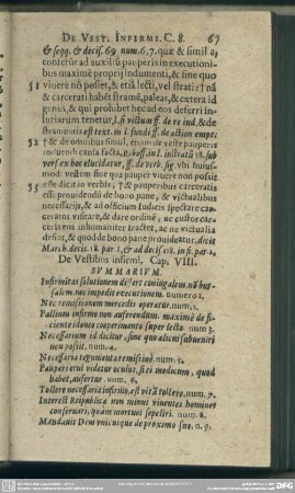 [Cap. VIII.] De Vestibus infirmi