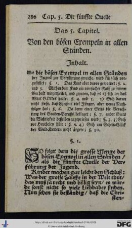 Das 5. Capitel. Von den bösen Exempeln in allen Ständen.