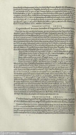 PRONUNCIATUM LXXIII. Cognitis duoru locorum latitudine & longitudine, distantiam inveniere.