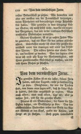 20. Von dem vernünftigen Zorne