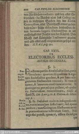 Cap. XXVI. De Electoribus Ecclesiasticis In Genere