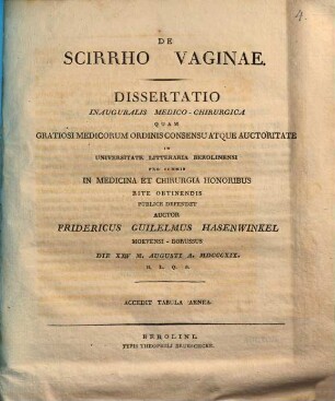 De scirrho vaginae