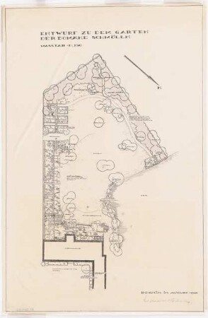 Garten der Domäne Schmölln: Lageplan mit Gartenplan 1:250