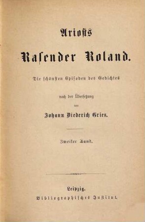 Ariosts Rasender Roland : die schönsten Episoden des Gedichtes, 2