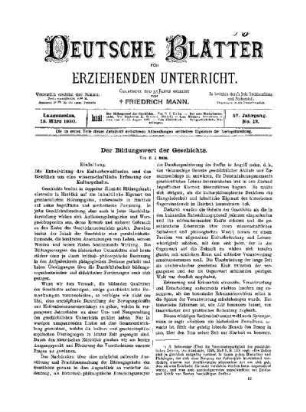 Der Bildungswert der Geschichte
