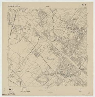 17 : [Niedersedlitz, Leuben, Lockwitz, Nickern, Prohlis, Reick, Seidnitz, Dobritz, Großzschachwitz], 1939 : 17 : [Niedersedlitz, Leuben, Lockwitz, Nickern, Prohlis, Reick, Seidnitz, Dobritz, Großzschachwitz]. - 4. Aufl. - 1:5 000. - [Dresden] : Stadtvermessungsamt , 1939. - 1 Kt. : einfarb.