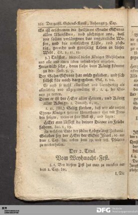 Der 2. Titul. Vom Weyhnachts-Fest