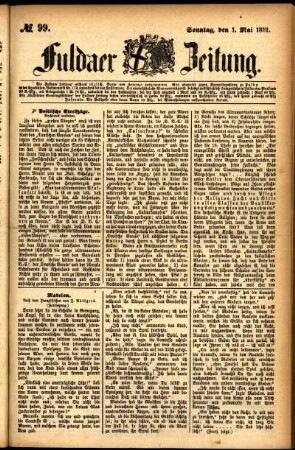 Ausgabe vom Sonntag, den 01. Mai 1881.
