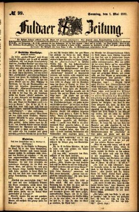 Ausgabe vom Sonntag, den 01. Mai 1881.