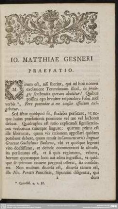 Io. Matthiae Gesneri Praefatio