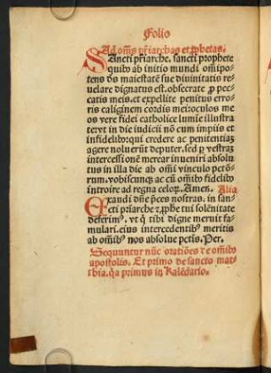 Sequuntur nunc orationes de orationibus apostolis. ...