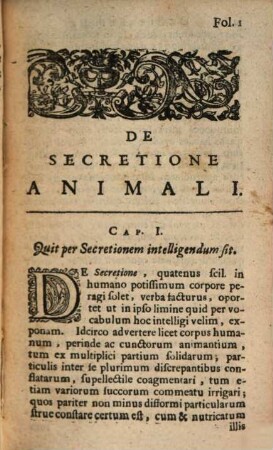 De Secretione animali cogitata