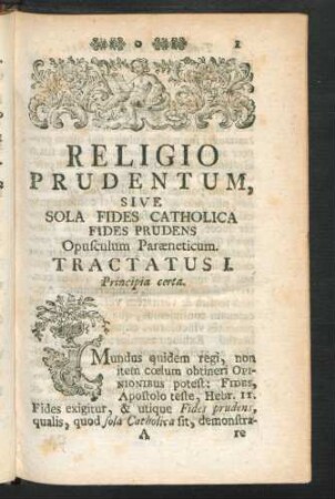 Tractatus I. Principia certa